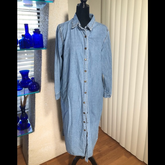 extra long denim shirt